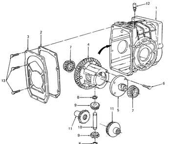 Transmission-Differential Diagram and Parts List for 1861 821060-836000-140671100-142663100 Cub Cadet Lawn Tractor